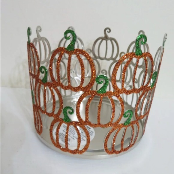 BATH & BODY WORKS PUMPKIN GLITTER CANDLE HOLDER - Picture 2 of 8